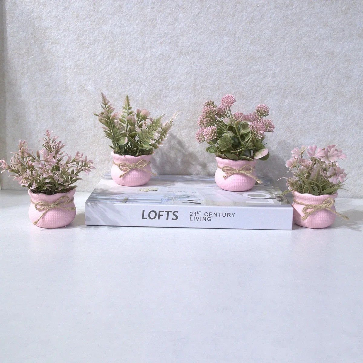 Mini Artificial Pink Series Flower Potted Plants,Home Decor,
