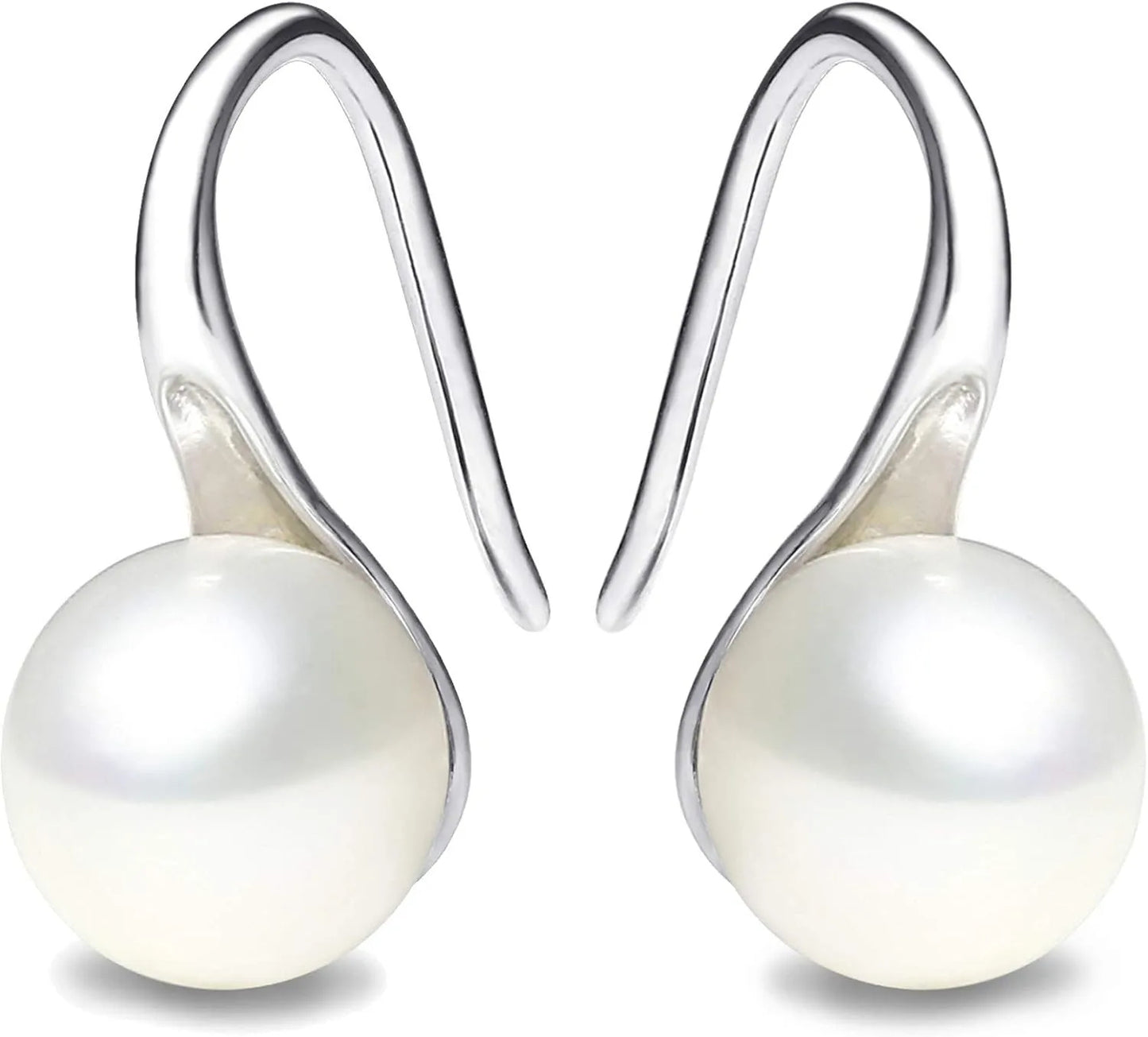 Silver Plated Gold Plated Hoop Handpicked AAA+ Quality White Freshwater Cultured Jewelry for Women