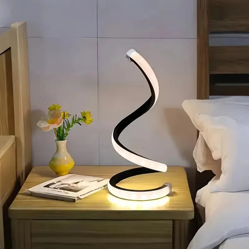 2025 LED Modern Spiral Bedside Table Lamp