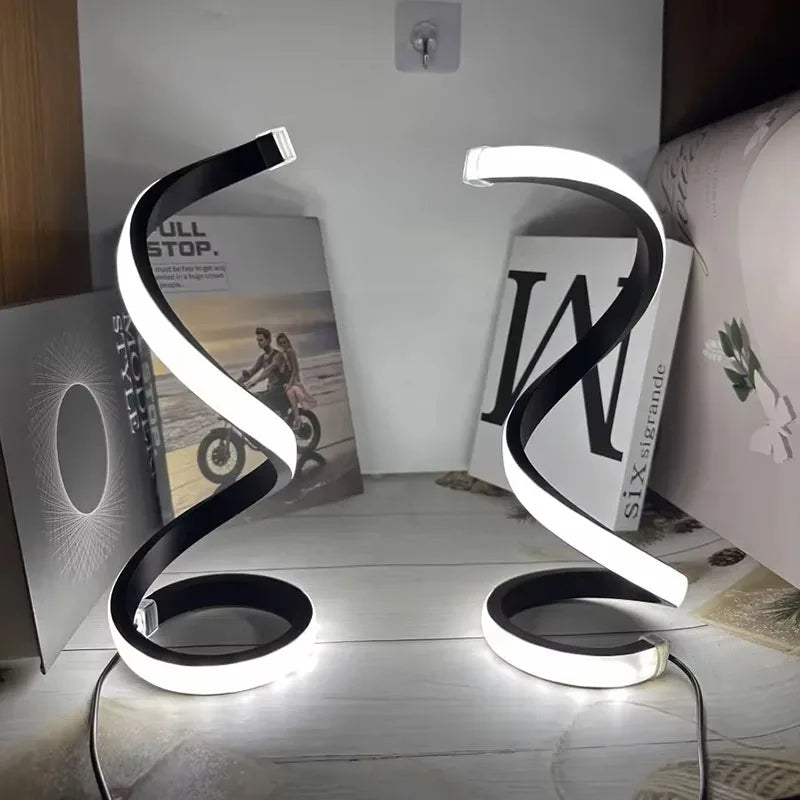 2025 LED Modern Spiral Bedside Table Lamp