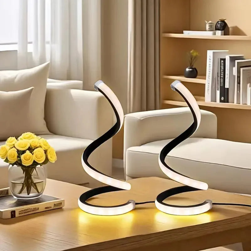 2025 LED Modern Spiral Bedside Table Lamp
