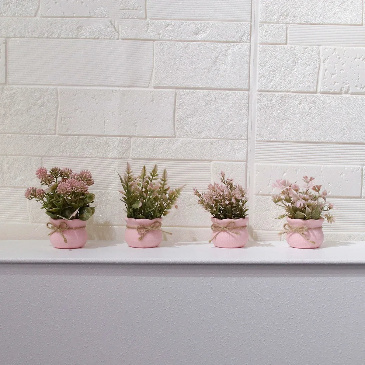 Mini Artificial Pink Series Flower Potted Plants,Home Decor,