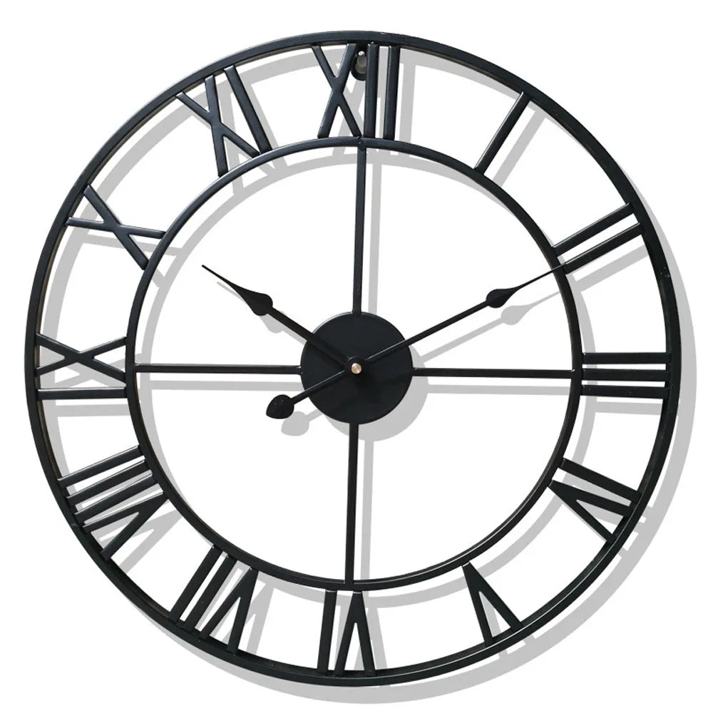 3D Roman Numerals Metal Wall Clock