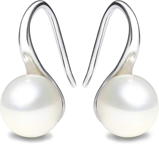Silver Plated Gold Plated Hoop Handpicked AAA+ Quality White Freshwater Cultured Jewelry for Women