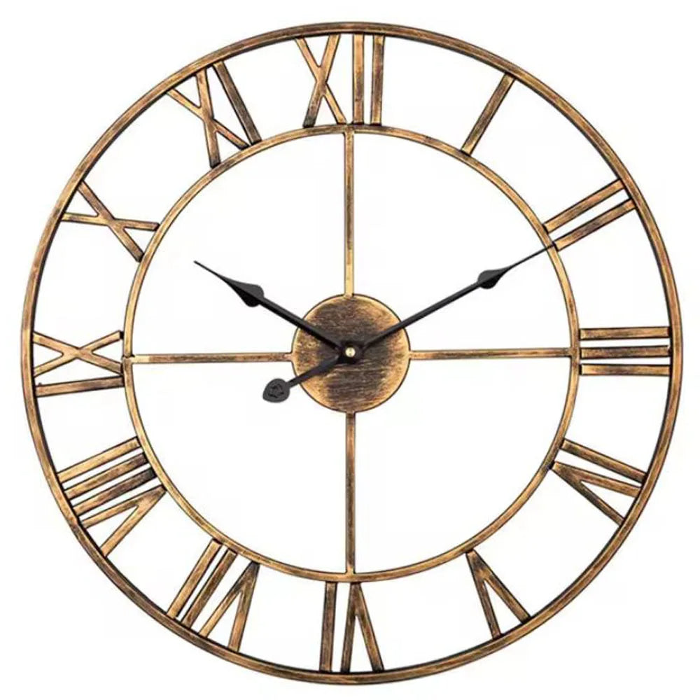3D Roman Numerals Metal Wall Clock