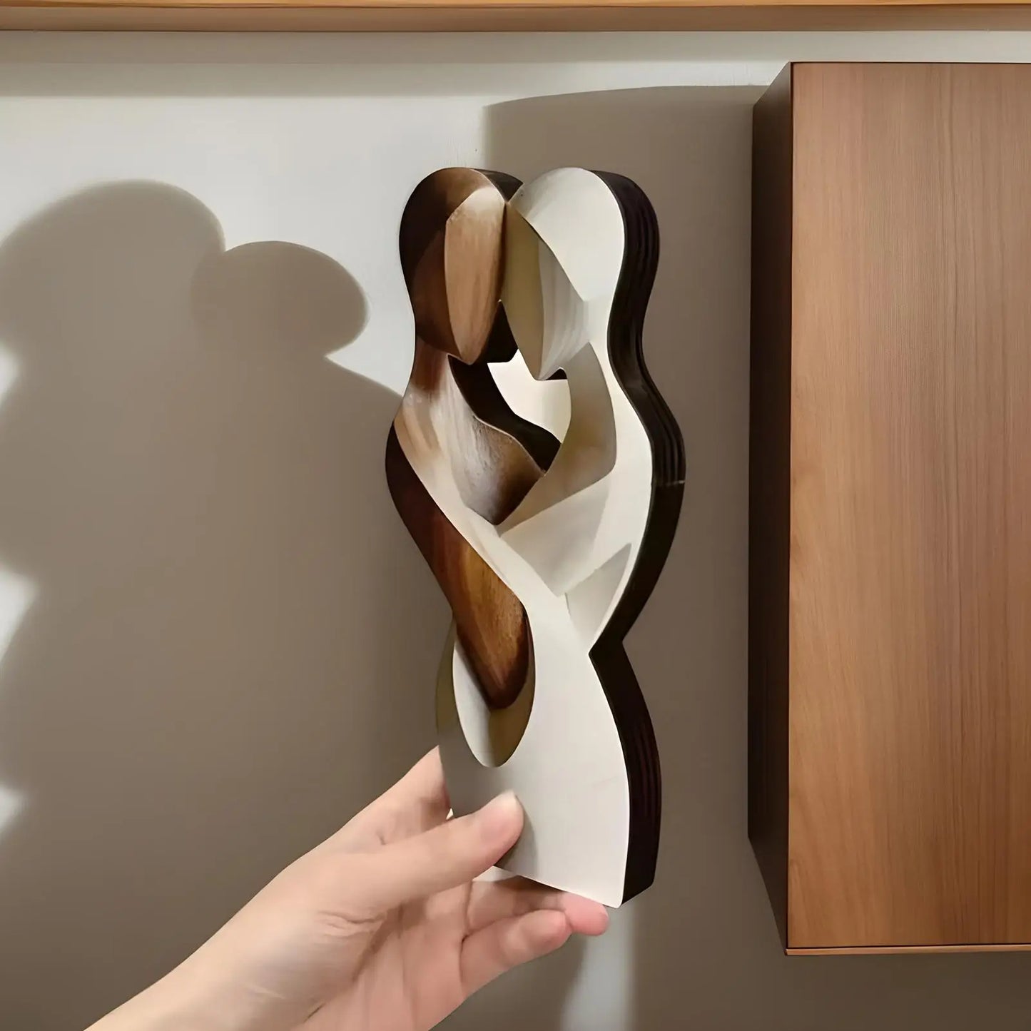 Handcrafted Wooden Couple Statue