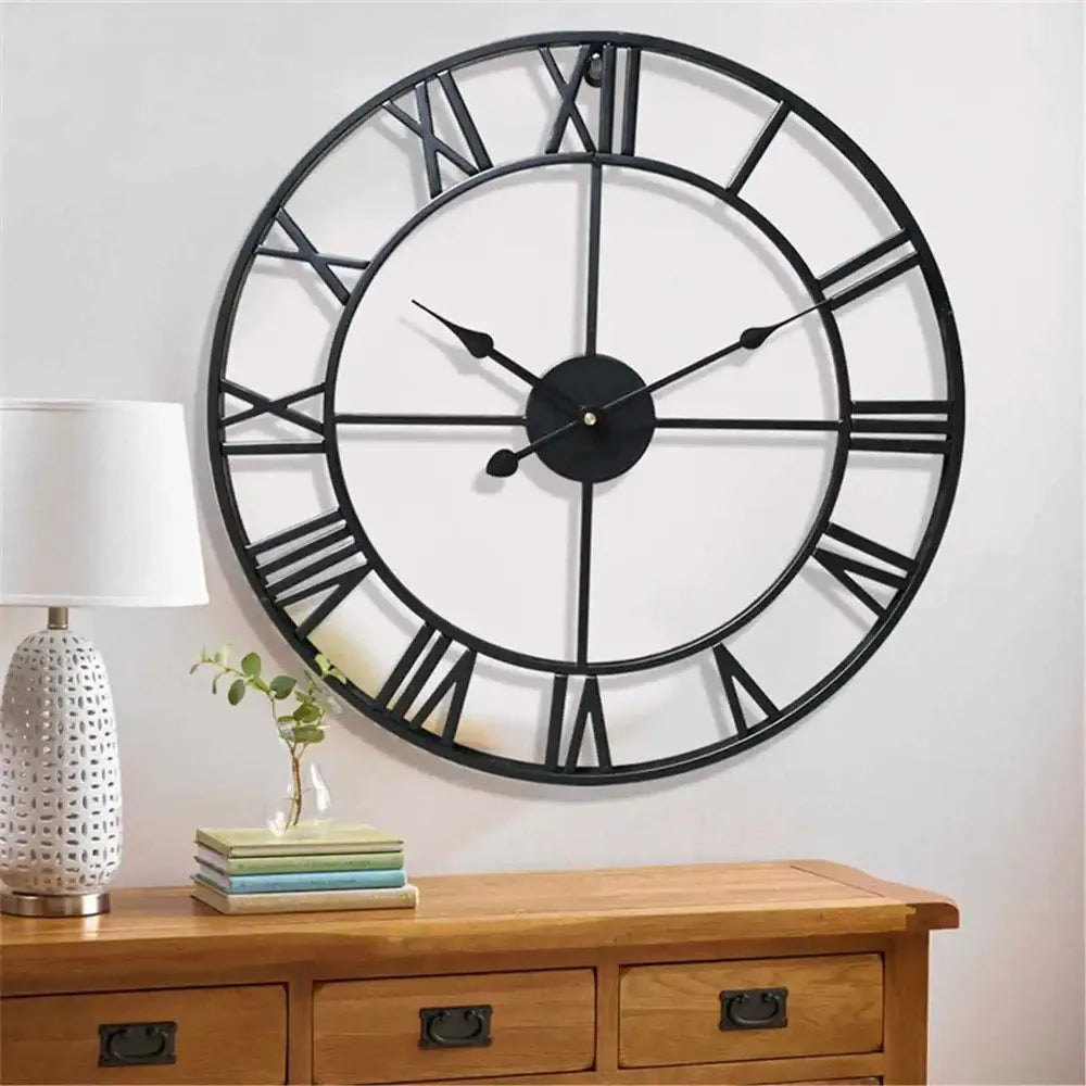 3D Roman Numerals Metal Wall Clock