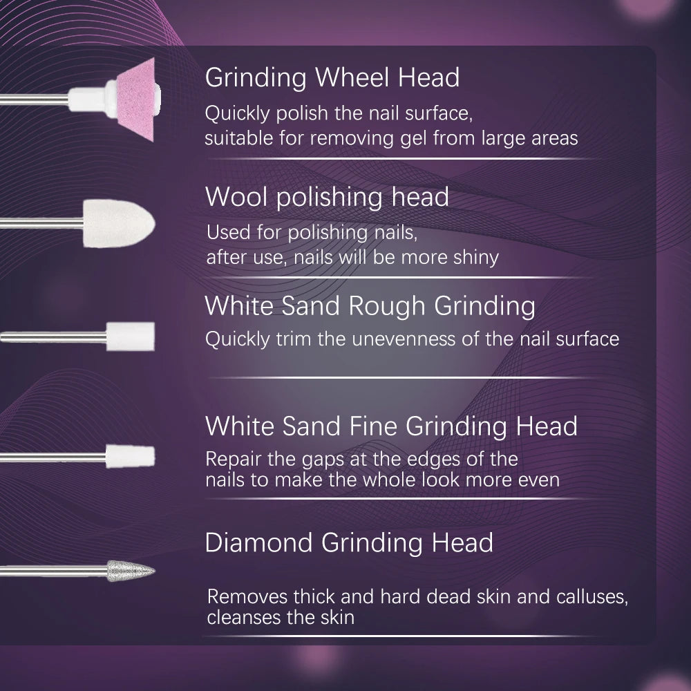YIKOOLIN 5-in-1 Electric Nail Drill