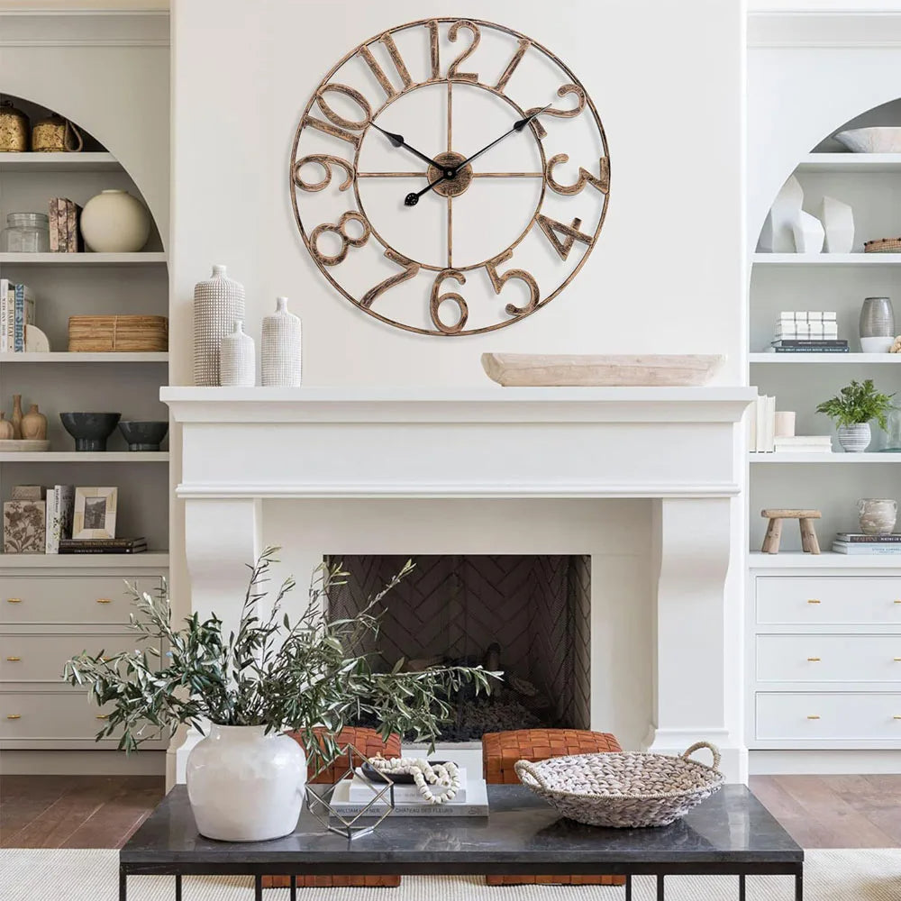 3D Roman Numerals Metal Wall Clock